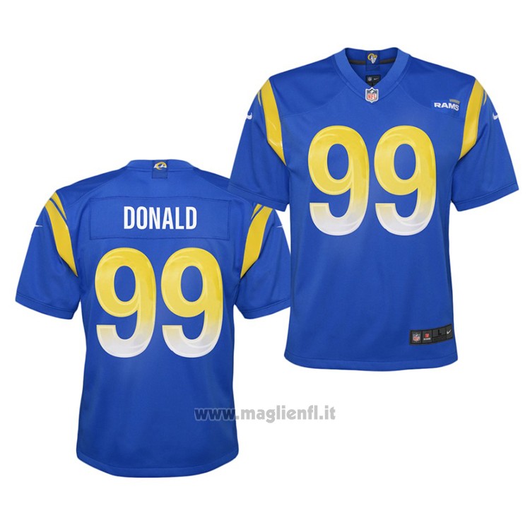 Maglia NFL Game Bambino Los Angeles Rams Aaron Donald 2020 Blu